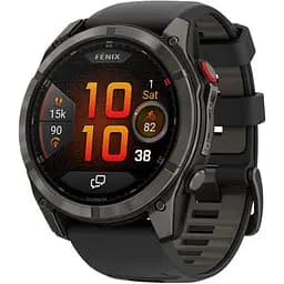 Смарт-часы Garmin Fenix 8 Pro AMOLED Sapphire 51mm Carbon Gray DLC Titanium with Black/Pebble Gray Silicone Band (010-03199-00/01) (145029)