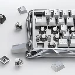 Ігрова дротова магнітна клавіатура GravaStar Mercury V60 Pro Deluxe Edition / Magnetic GravaStar UFO Switch / with Keycap Set / Chrome Silver - мініатюра 4