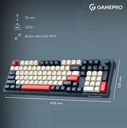 Клавиатура игровая механическая GamePro MK-305-BL Asgard Drakkar Keychron Super Red Switch Bluetooth 5.2/2.4 ГГц/USB Blue - мініатюра 17