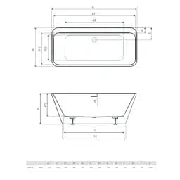 Ванна акрилова Radaway Gloria 160x73, що окремо стоїть з ніжками і сифоном (WA1-54-160x073) - мініатюра 4