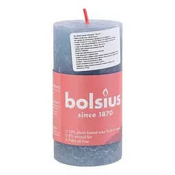 Свічка Bolsius Рустік Shine стовпчик 100x50 мм блакитна (770357) - мініатюра 4