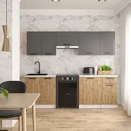 Кухня модульная MebelStar Nika 2,4 м Антрацит/Дуб тахо (MBS-1468)