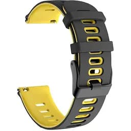 Силіконовий ремінець Rage для Samsung Galaxy Watch 46mm - чорно-жовтий ширина кріплення 22мм Watchbands (W25-6WB91656122)