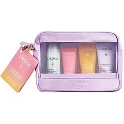 Набор Summer Set Caudalie Vinosource-Hydra: Мусс для очистки лица 50 мл + Крем-сорбет 15 мл + Гель для душа Soleil des Vignes 30 мл + Крем для тела Vinotherapist 30 мл