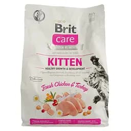 Сухий корм для кошенят, вагітних або годуючих кішок Brit Care Cat GF Kitten Growth&Development зі свіжою куркою та індичкою 2 кг - мініатюра 2