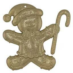 Елочная игрушка MIS LT Пряник-снеговик 10х10х1,5 см золотой