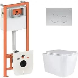 Набір Q-tap Nest 4 в 1 підвісний унітаз Tern Ultra Quiet 525x345x360 + комплект інсталяції QT17332303AW47509