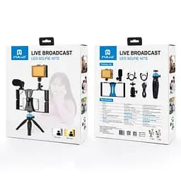 Комплект блогера Puluz PKT3023 4в1 (постійне світло, штативне кріплення, тримач для телефону, мікроф - мініатюра 6