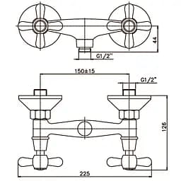Змішувач для душу Haiba Dominox 003 HB0060 Хром - мініатюра 2