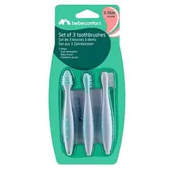 Набір зубних щіток Bebe Confort Set of 3 Toothbrushes, 3 шт., синій (3106203000) - мініатюра 3