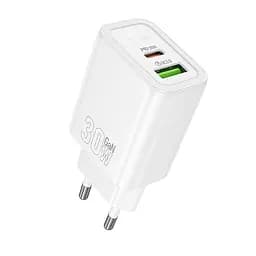 МЗП Hoco N63 Gentle PD30W+QC3.0 (1USB-A/1C) White