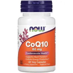 Коензим Now Foods CoQ10 60 мг 60 веган капсул (NOW-03153)