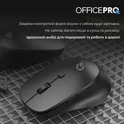 Миша OfficePro Silent Click Ergonomic Wireless Black (M305B) - мініатюра 7