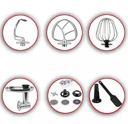 Кухонна машина DMS 3 в 1 1900 W Red - мініатюра 7
