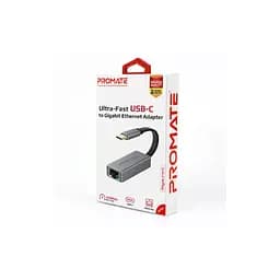 Адаптер Promate USB-C to RJ45 Ethernet 1000Mbps grey (gigaLink-c.grey) - мініатюра 6