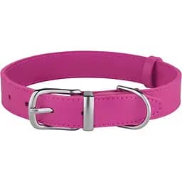 Ошейник для собак BronzeDog Barksi Classic кожаный XL 43-56х3 см розовый