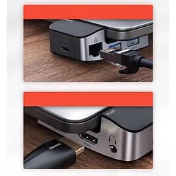 USB-хаб Baseus Armor Age Type-C Bracket Multifunctional Hub Adapter Space Gray (CAHUB-AJ0G) [72636] - мініатюра 8
