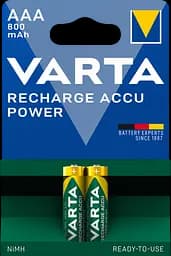 Аккумулятор Varta ACCU AAA 800mAh Bli 2 (ready 2 use), 2 шт. (56703101402)