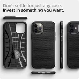 Чехол Spigen Liquid Air для iPhone 12 Pro/12 Matte Black (ACS01701) + защитное стекло - мініатюра 18