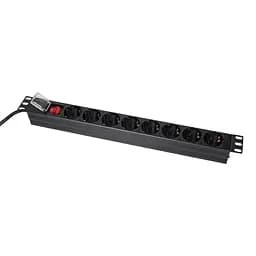 Блок розеток Trinix TRX-PDU/8M-16А Black для комутаційної шафи 19" на 8 розеток, з вимикачем (25-00110) - мініатюра 3