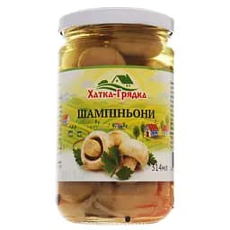 Грибы Шампиньоны Домик - Грядка целые маринованные стекло 314 мл