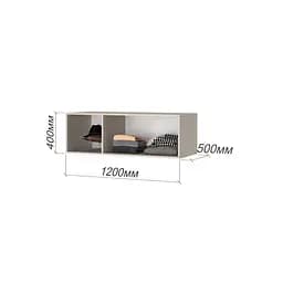 Шафа 3-дверна з антресоллю MebelStar Оскар Gloss BL-B, комплект полиць 120x52x260 см Антрацит/Альмонд (MBS-5431) - мініатюра 4