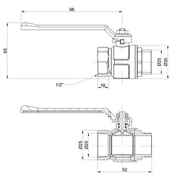 Кран кульовий Icma 1/2" прямий №350 (87350AD11) - мініатюра 3