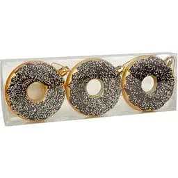 Комплект ялинкових прикрас Chomik Пончики пластикові 8 см коричневі 3 шт. (BAI7169)