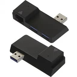 Мультипортовий адаптер USB Хаб Baseus Multi-Functional USB A to RJ45*1+USB3.0*2 CAHUB-FP01 Black - мініатюра 8