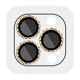 Захисне скло Metal Shine на камеру (у упак.) для Apple iPhone 15 Pro (6.1) / 15 Pro Max (6.7) Золотий / Gold