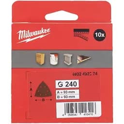 Папір шліфувальний MILWAUKEE, 93х93х93мм HL, зерно 240, (10шт)