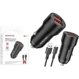 Зарядний пристрій Borofone BZ19 lightning 2 x USB/2.4 A
