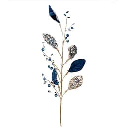 Гілочка декоративна Yes! Fun Листя з кристалами 78 см синя (974731)
