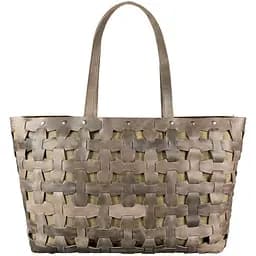 Шкіряна плетена жіноча сумка Пазл Xl темно-коричнева Crazy Horse