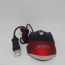 Ігрова дротова миша USB JEDEL GM740 з підсвіткою 3200dpi мишка Чорна з червоним - мініатюра 3