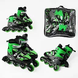 Роликовые коньки Best Roller, размер 38-42, PU колеса, зеленый, 76903-L