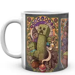 Кружка GeekLand Minecraft Майнкрафт Стив И Криперы MС.02.368 330 мл белая