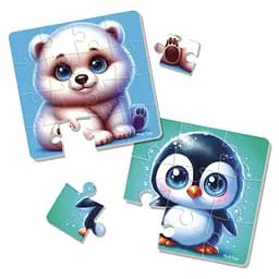 Игра развивающая мягкие пазлы Мишка и пингвин (укр)
