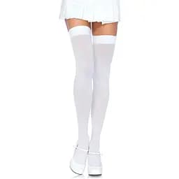 Чулки Leg Avenue Nylon Thigh Highs + White Plus size