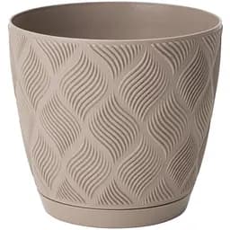 Горщик для квітів Form-Plastic Flow-13 з підставкою 1.14 л бежевий (5010-051)