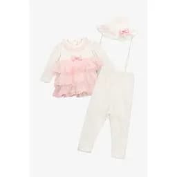 Праздничный комплект для девочки 41128 68 см Молочно-розовый