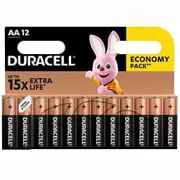 Лужні батарейки пальчикові Duracell 1,5 V АA LR6/MN1500, 12 шт. (706000) - мініатюра 2