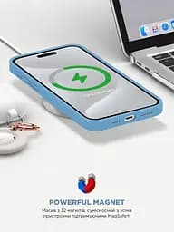 Силиконовый чехол с MagSafe для Apple iPhone 15 Pro, ICON2 MagCase, голубой, противоударный, панель с мягкой подкладкой, защита всего корпуса, поддержка беспроводной зарядки, совместим с защитными стеклами и пленками, ArmorStandart (ARM77008) - мініатюра 9