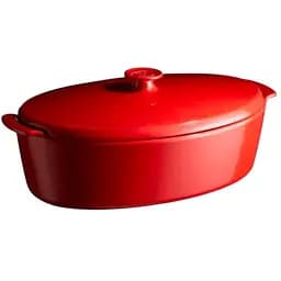 Форма для запекания Emile Henry керамическая овальная с крышкой 5.8 л красная (348456)