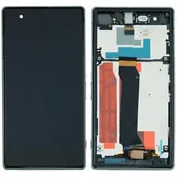 Дисплей Sony C6916 Xperia Z1s L39t чорний, PRC, з рамкою