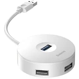 Usb розгалужувач - перехідник Baseus Round Box Hub Adapter (Type-C to Usb3.0x1 + Usb2.0x3) білий