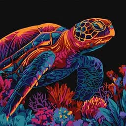 Картина за номерами "Загадкова черепаха" Ідейка KHO5182, 30х30 см