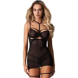 Пеньюар Obsessive Arrowel S/M черный