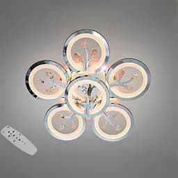 Стельовий LED-світильник «Квіткове сяйво» Diasha 8135/5+1HR - 95 Вт, диммер, пульт, 6 світлових кілець