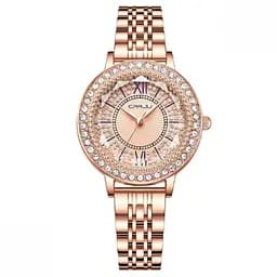 Жіночий наручний класичний годинник Crrju Miss (Золотистий)